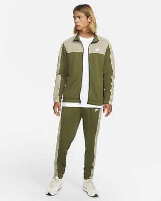 Men's Nike Tracksuit Bottoms Zip Top Khaki Jacket Pants Sport Essentials Joggers