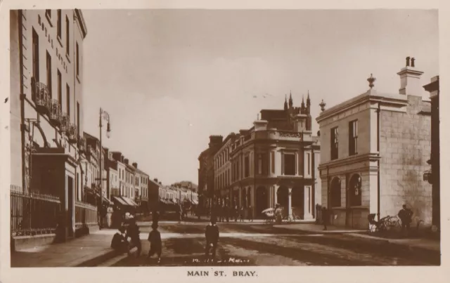 a irish wicklow county eire old antique postcard ireland main street bray