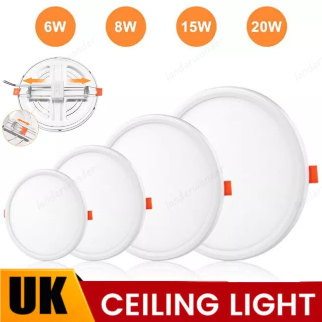 LED Ceiling Light Recessed Ultra Slim Panel Down Lights Round Bathroom Spot Lamp