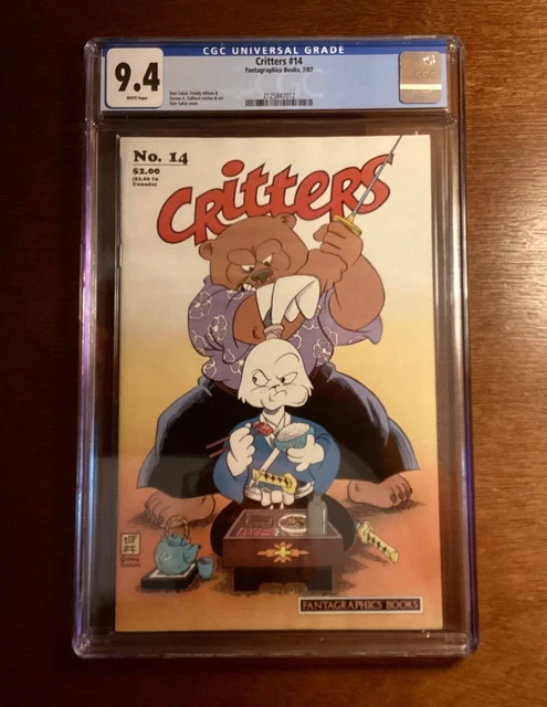 Critters #14 Early Usagi Yojimbo Appearance Stan Sakai 1987 CGC 9.4 White Pages!