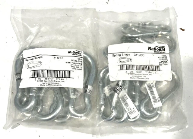 National Hardware Spring Snaps 3112BC Zinc Plated (15 Pieces)
