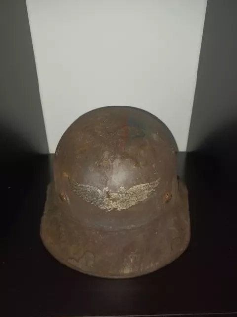 Stahlhelm Casque Steelhelmet LS Luftschutz Gladiator Helm Glocke Militaria