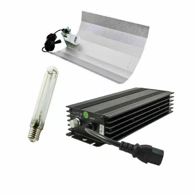 600w Grow Light Kit Hydroponics Ballast Bulb Reflector Digital Dimmable HPS Dual