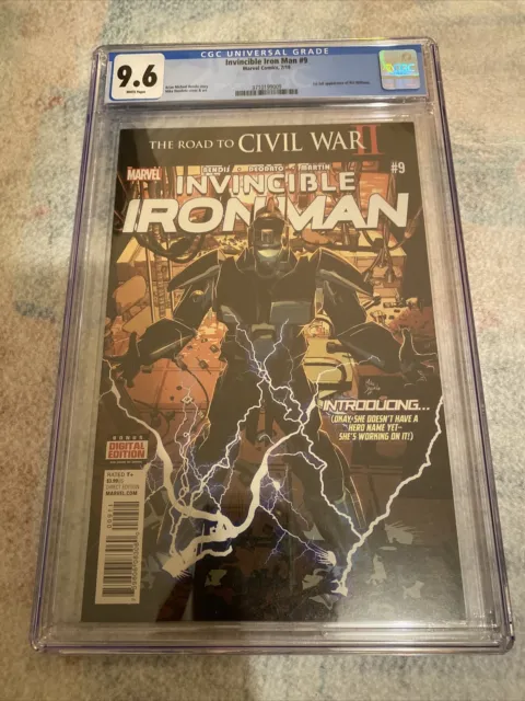 Invincible Iron Man #9 Cgc 9.6 White Pages // 1St Full Appearance Riri Williams