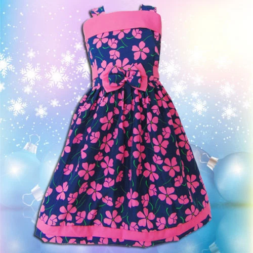 Nwt Girls Kids Fashion Cute Flowers Princess Pink Floral Children Dress 2 4 6