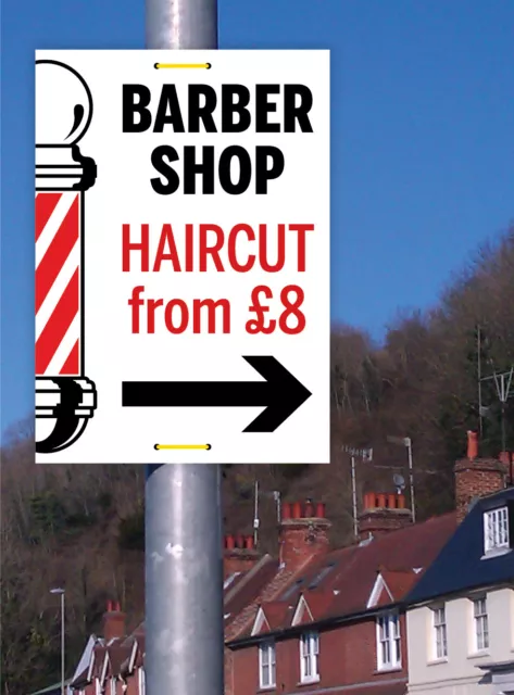 Barbers Pole Sign Printed With Your Message