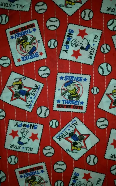 Lined Window Valance Curtain 42X12 Snoopy Charlie Brown Baseball All Stars