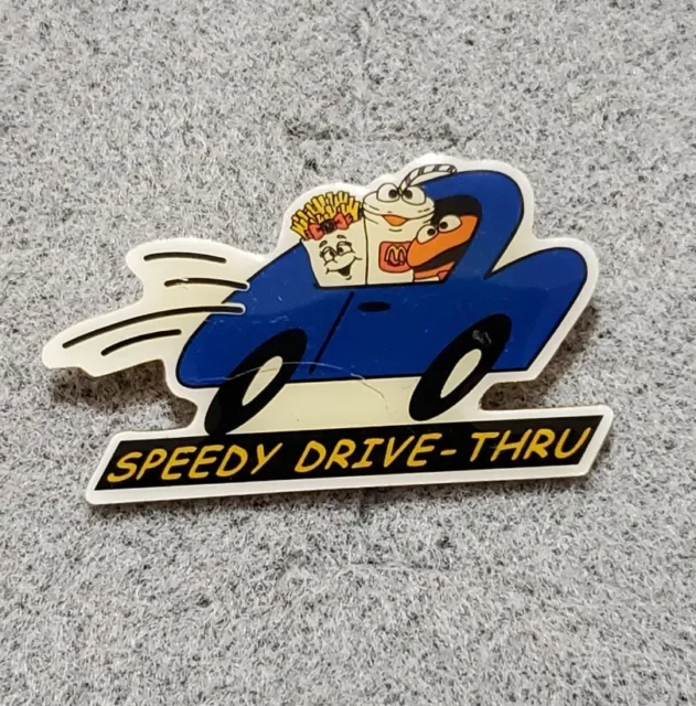 Speedy Drive-Thru Blue Car Burger Fry Drink McDonald's Crew Tie Lapel Pin
