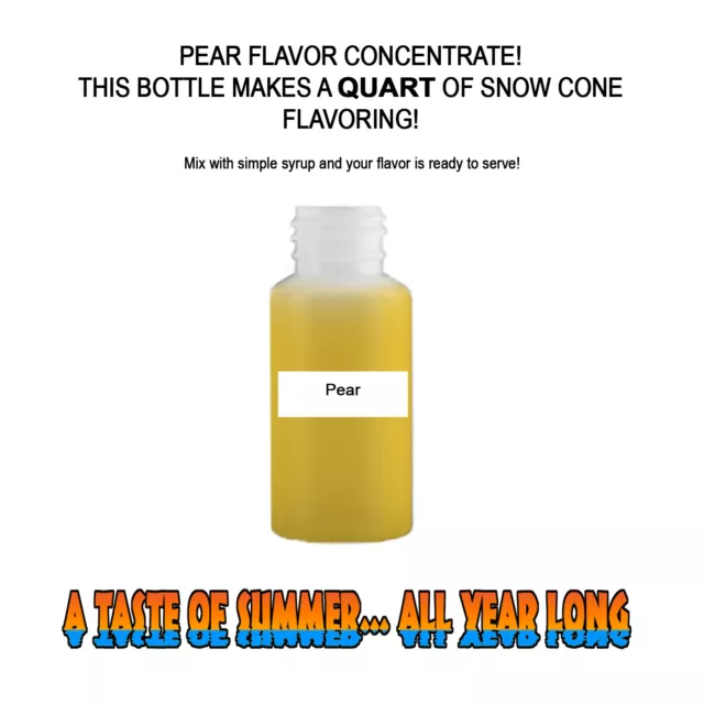 Pear Mix Snow Cone/Shaved Ice Flavor Concentrate Makes 1 Quart