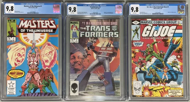 🔥80’s Comic Keys🔥Masters of Universe #1 Transformers #1 G.I. Joe #1🔥CGC 9.8