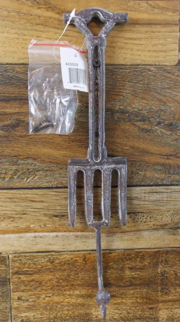 Garden Fork Cast Iron Wall Hook Towel Hat Coat Garden Greenhouse