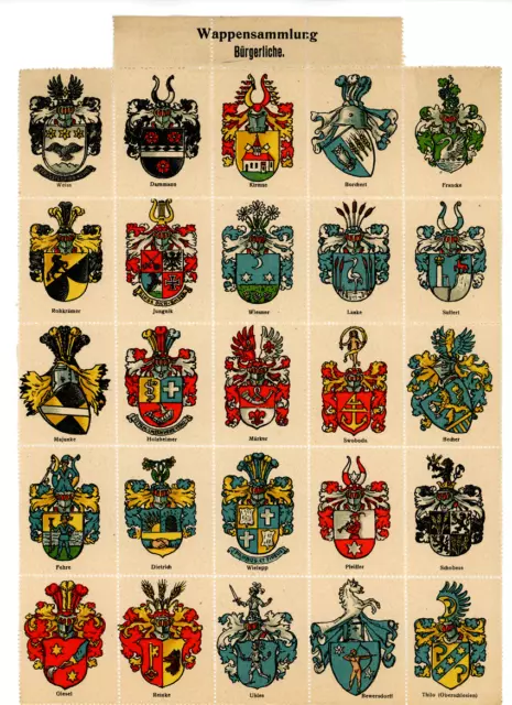 Sammelmarken 1900 Bürgerliche Wappen Heraldik Ahnenforschung Wappenkunde