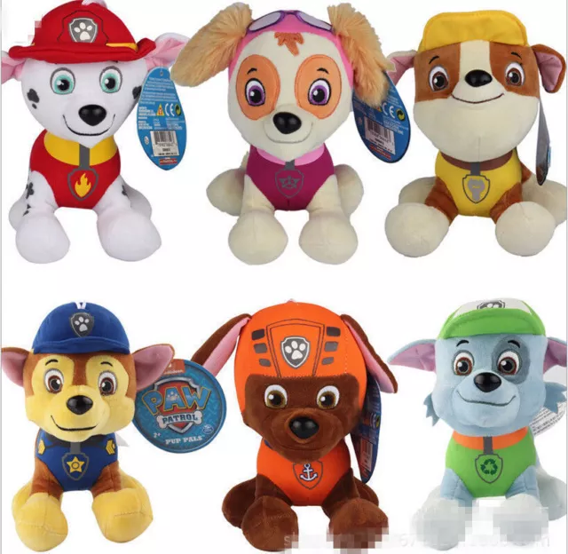 12CM 11.9cm Patrulla Canina Completo Juego Lindo Perros Peluche Chase Zuma Skye