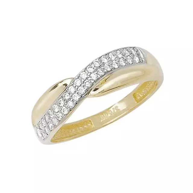 9ct Yellow Gold Ladies Zirconia Ring RN683