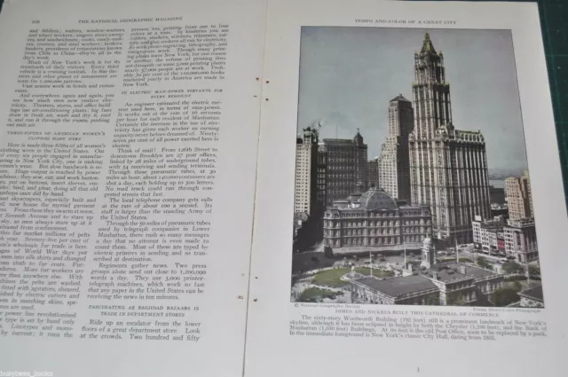 1930 magazine article NEW YORK CITY history people architecture etc color photos