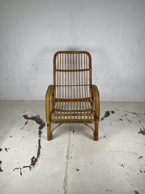 Poltrona vimini rattan Bonacina midollino anni 60’ vintage design