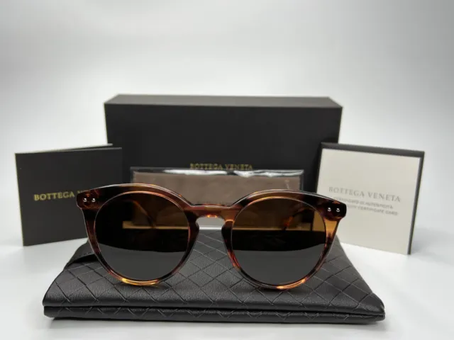 Bottega Veneta Womens Sunglasses Brown Clear Round BV0096S 002 51-22 145 mm