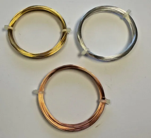 Jewellery Making Copper Craft Wire Choose Colour & Thickness Silver & Gilt