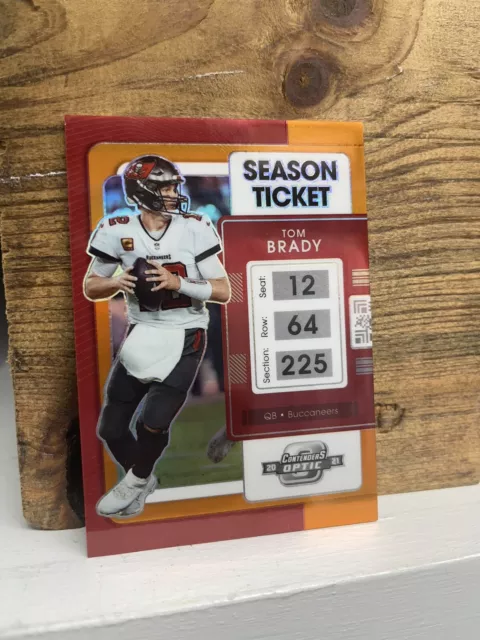 2021 Panini Optic Contenders Season Ticket. Orange Prizm  28/50. Tom Brady.