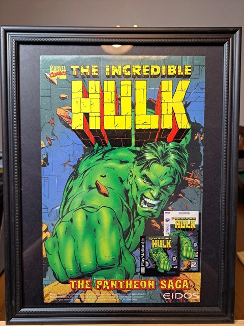 Vtg Playstation/ Sega Advertisement- 1996 The Incredible Hulk - PS1 -Framed