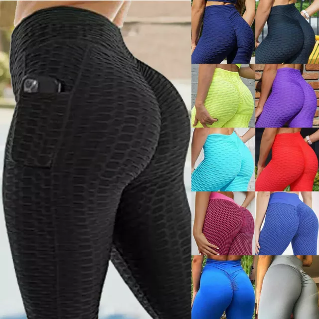 Women Tik tok Scrunch Butt Lifting Workout Leggings High Waist Yoga Pants  Ruched