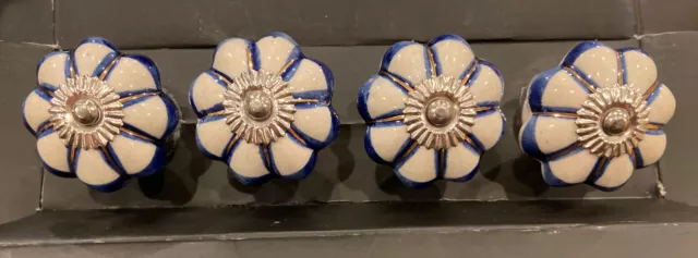 Ceramic Knobs Pulls Handles for door drawer Cabinets Cupboard Wardrobe x 4