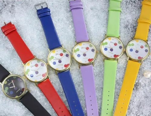 Elegante e Moderno Orologio Geneva Donna Palline Originale Al Quarzo Colori Pois