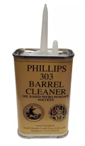2 xPHILLIPS 303 BARREL CLEANER OIL BASED NITRO POWDER SOLVENT 125ML CAN CW SPOUT
