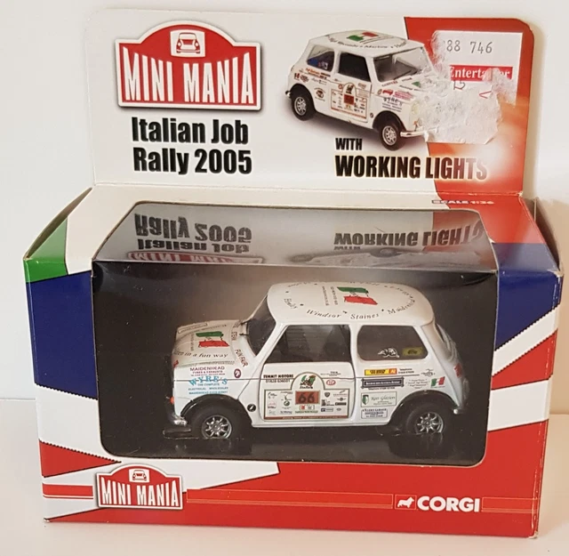 Corgi 1/32 Mini  Cooper Mini Mania Italian Job Rally 2005 working lights C82247