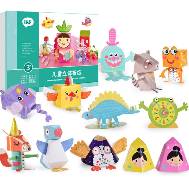 Libro infantil hecho a mano libro de origami tridimensional con corte de papel handge