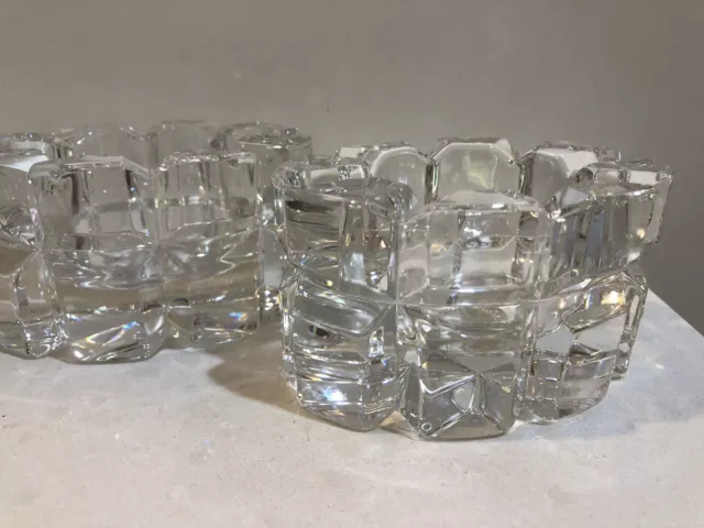 MIKASA  Crystal “REFLECTIONS” Oval Votive Candle Holder Set-Made in Germany