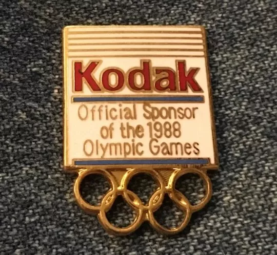 Kodak Lapel Pin ~ 1988 Olympic Games ~ Calgary ~ Seoul