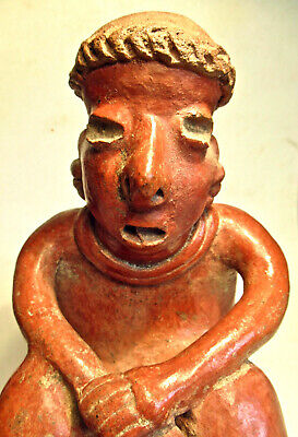 Pre-Columbian Nayarit Seated Nude Male Figure 7