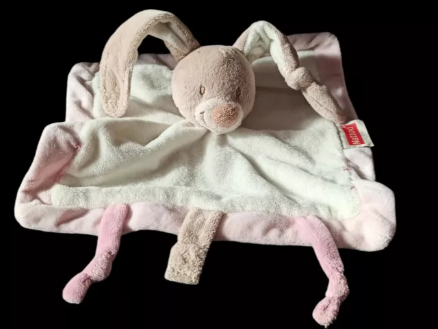 Schmusetuch Nattou Hase weiß rosa Kuscheltuch Comforter Schnuffeltuch Rabbit