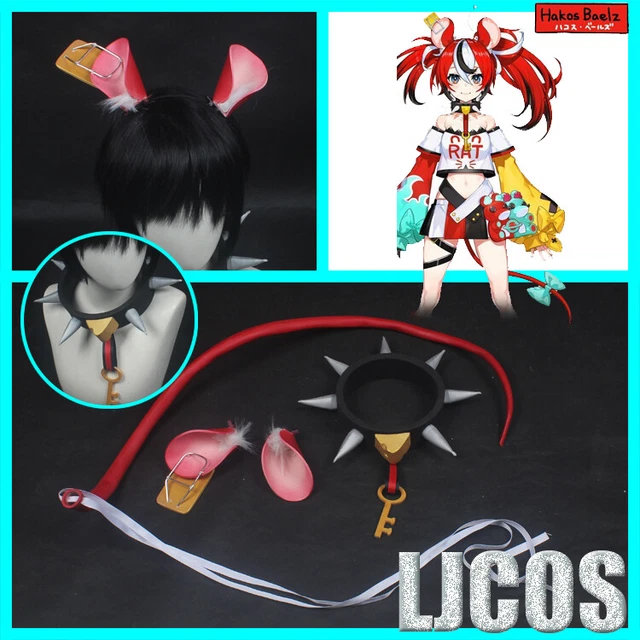 Hololive Hakos Baelz Tail Ear Headwear Necklace Cosplay Prop Virtual Party