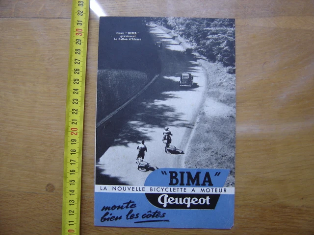 Ancienne Brochure Publicitaire Peugeot BIMA Des Années 1950 – Original Vintage