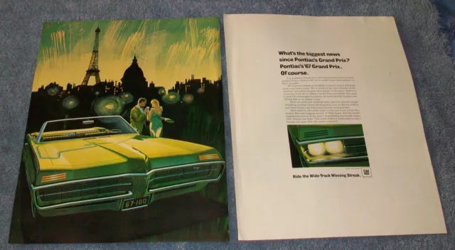 1967 Pontiac Grand Prix Convertible 2pg Vintage Ad "What's The Biggest News..."