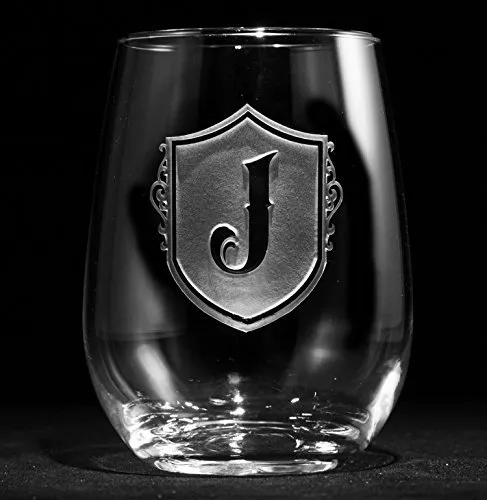 Personalized Monogrammed Stemless Wine Glasses - Set of 4 (m22)