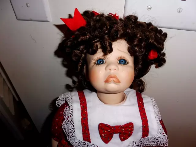 Hamilton Collection/Diane Schurig 18 Inch Porcelain & Cloth Doll "Erica" W/ Coa