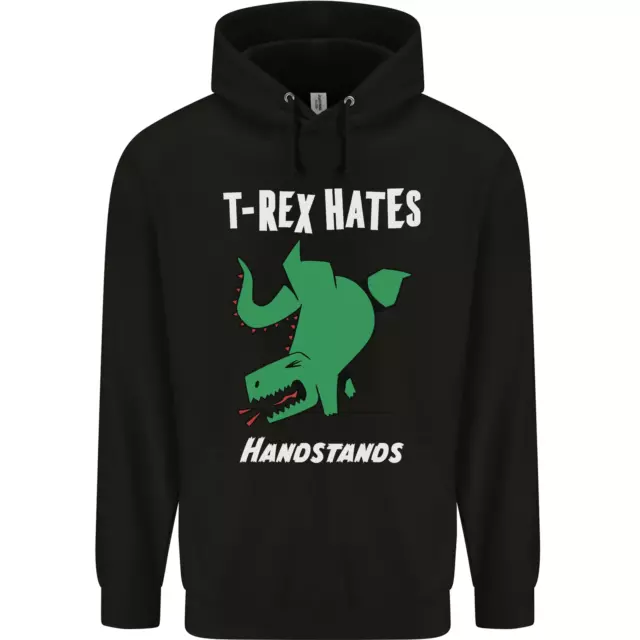 Felpa con cappuccio T-Rex Hates palmari ginnastica dinosauro da uomo 80% cotone