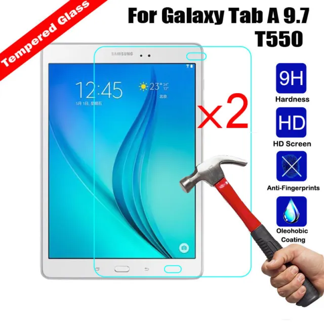 2x Premium Real Tempered Glass Clear Screen Protector For Samsung Galaxy Tablet