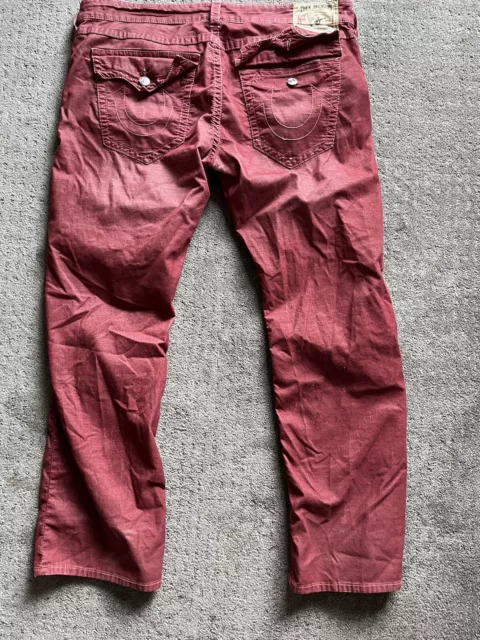 TRUE RELIGION BRAND Jeans Ricky Men's Straight Red Corduroy Flap Pants ...