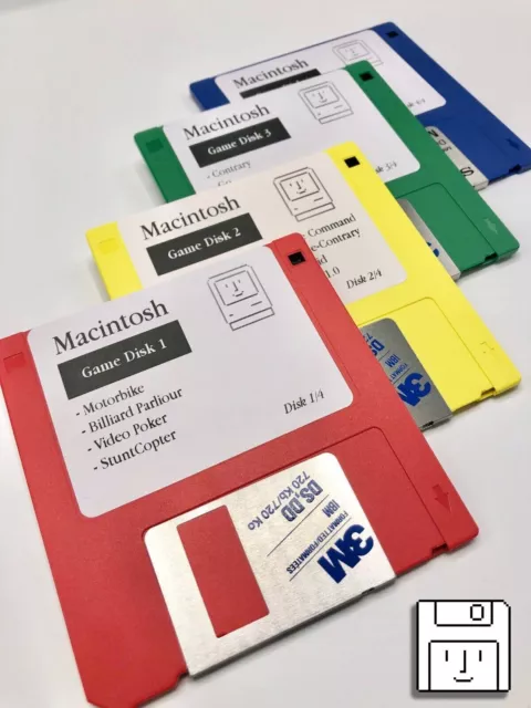  Apple Macintosh Game Pack! 4 Floppy Disks For Plus, SE or Classic