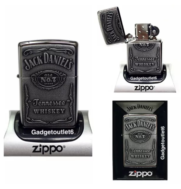 Jack Daniels  Zippo Lighter High Polish Chrome N0 7 Logo Original Genuine