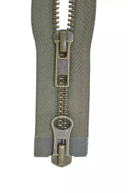 YKK Reißverschluss 5 mm olive grün 282 Metall von 50-100 cm 2 Weg teilbar