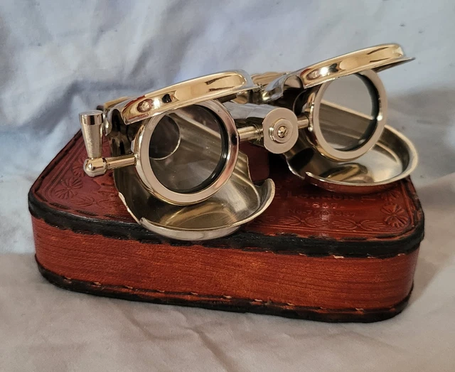 SILVER FOLDING ANTIQUE Binoculars Vintage II Ship Royal Navy World