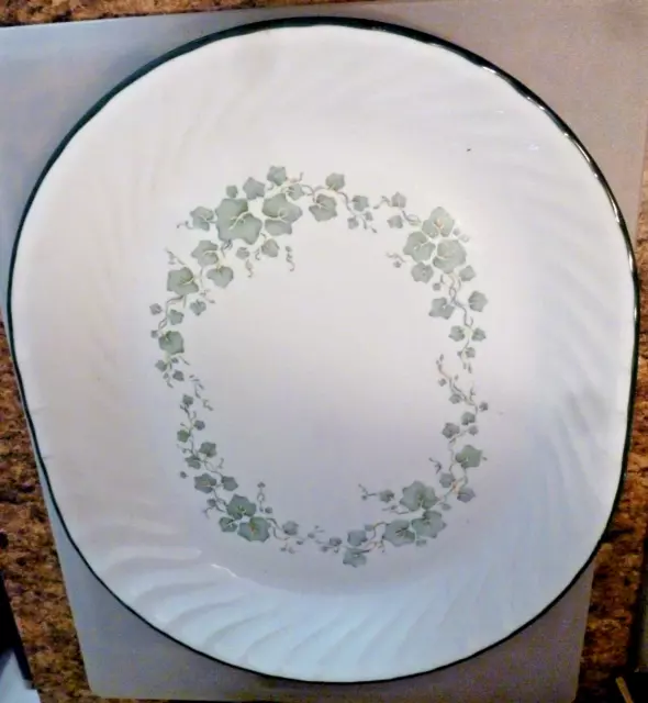 Corelle Corning CALLAWAY IVY Green Swirl 12"x10" Serving Platter
