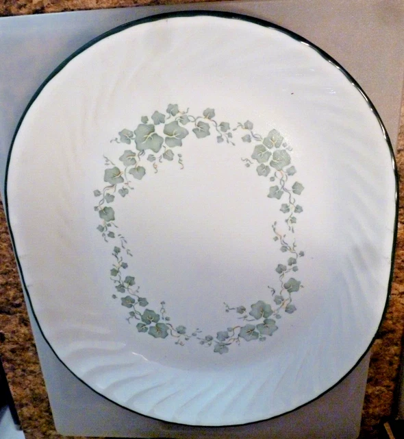 Corelle Corning CALLAWAY IVY Green Swirl 12"x10" Serving Platter