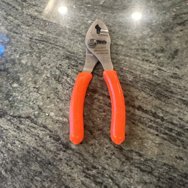 Snap On-™️ HJ46ACF 6” Talon Grip™️ FlankJaw™️ slip joint pliers new orange