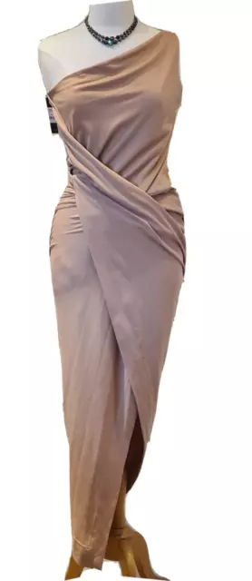 Vivienne Westwood beige One Shoulder Jersey Vian Dress Size ITA L UK 12 New Tags